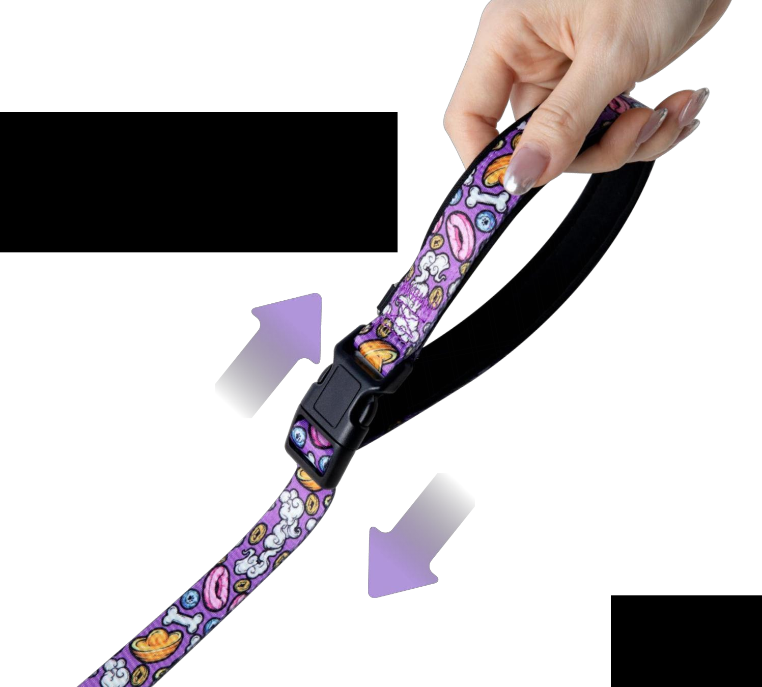Complete view of QYS-XS01 · QYS-S01 · QYS-MS01 · QYS-L01 — Pet Leash Size Series